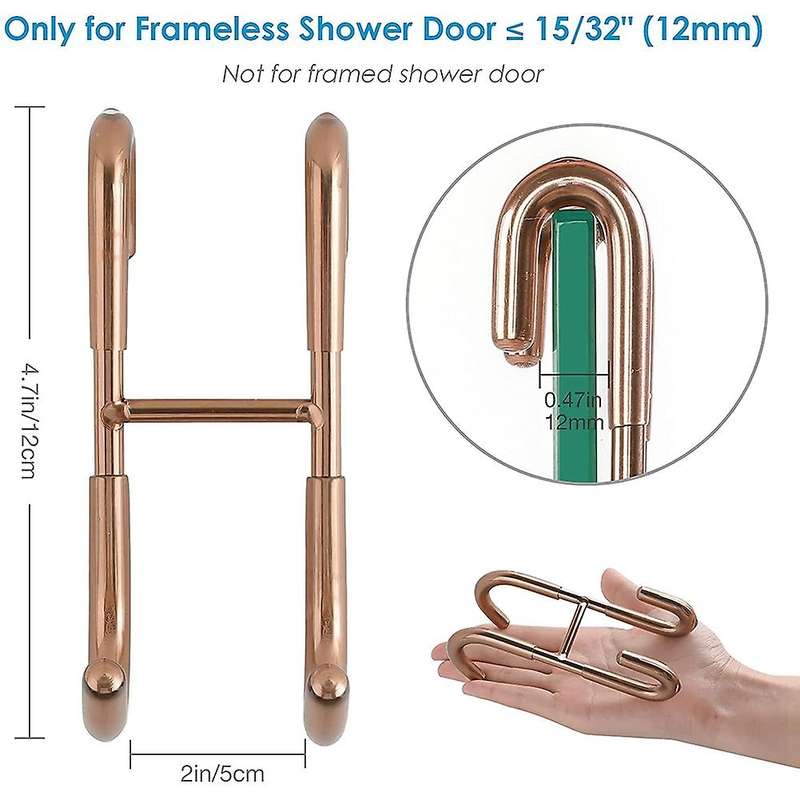 Shower Door Hooks, Towel Hanger for Bathroom, Door Hooks, Red Copper