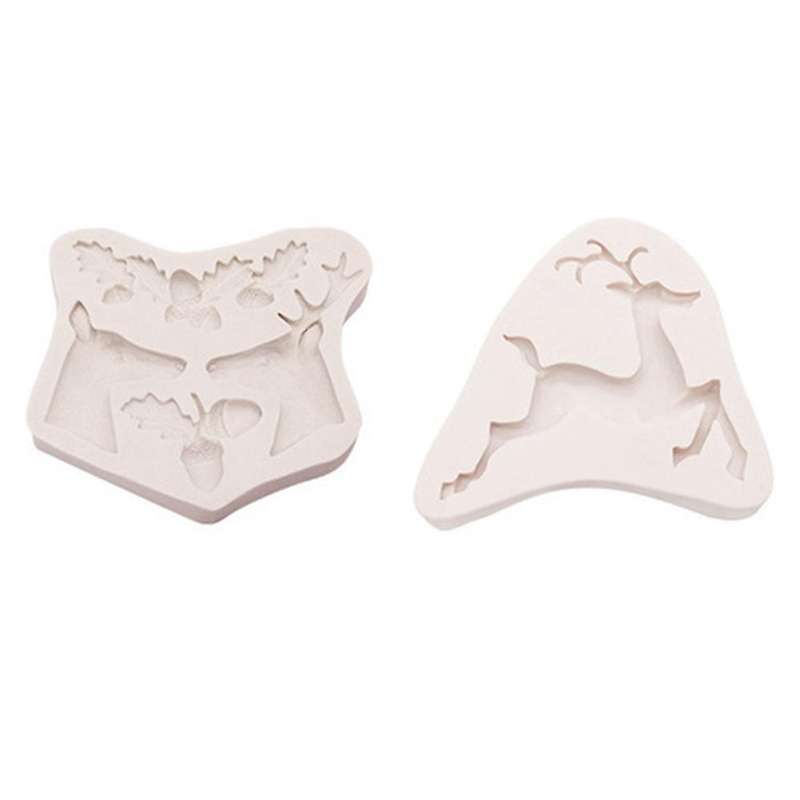 3pcs Decorations Deer Snowflake Lace Chocolate Party Silicone Mold