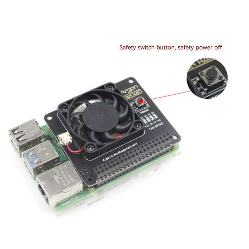 For Raspberry Pi 4b 3b 3b+ with Cooling Fan Function Power Button