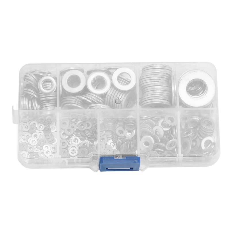 304 Stainless Steel Flat Washer Set, 9 Sizes for Home Decoration