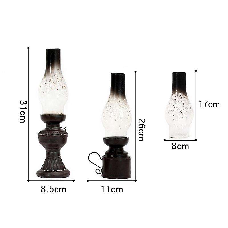 Creative Resin Crafts Nostalgic Lamp Candle Holder Decoration,b