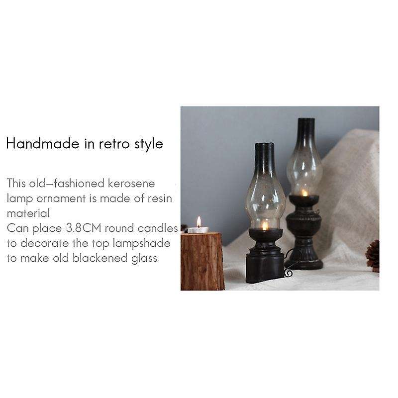 Creative Resin Crafts Nostalgic Lamp Candle Holder Decoration,b