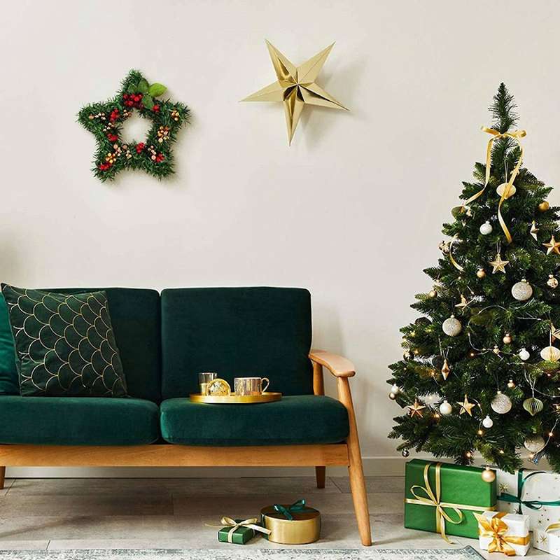 Metal Wire Wreath Frame Star-shaped Garland Ring Christmas Decor