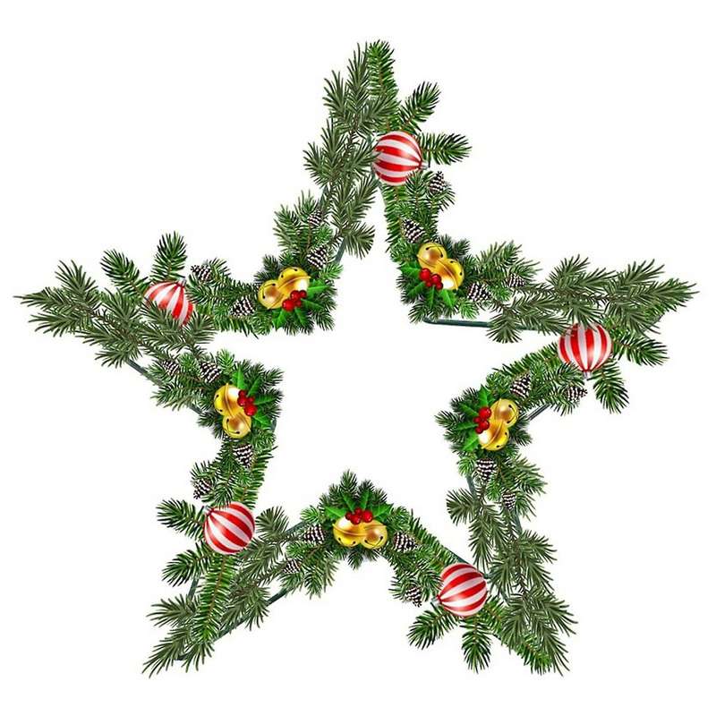 Metal Wire Wreath Frame Star-shaped Garland Ring Christmas Decor