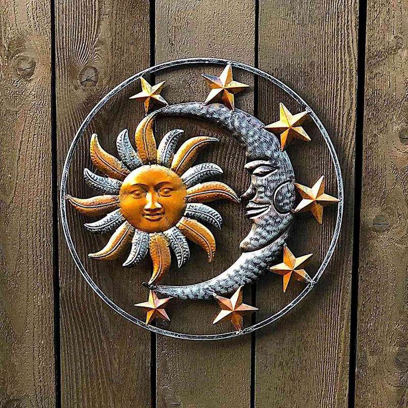 Sun Moon Wall Decoration Art Sun Moon Star Wall Carving Decoration