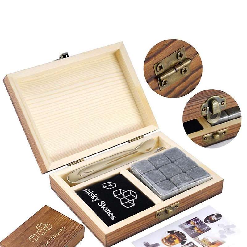 Whiskey Stone Gift Set Whisky Stones In Luxury Wooden Gift Box Gifts