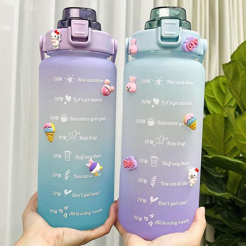 2 Liter Large Capacity Free Motivational with Time Marker-c