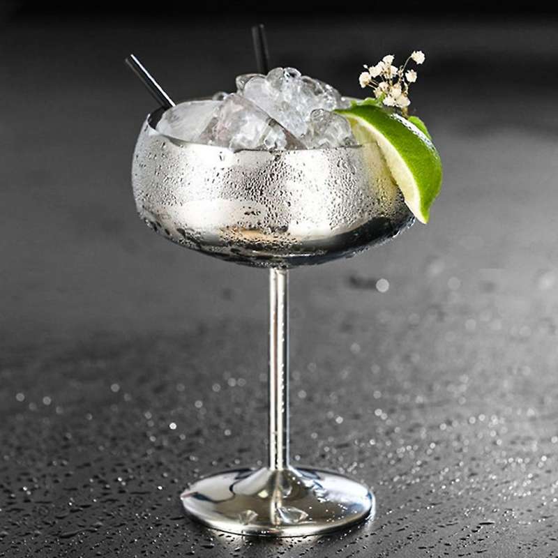 1pcs 304 Stainless Steel Cocktail Glass Kitchen Tools Silver