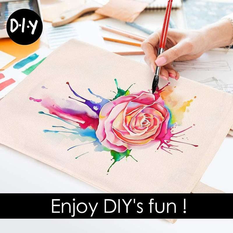 Canvas Pencil Pouch Tote Bags Set,diy Craft Blank Makeup Bags