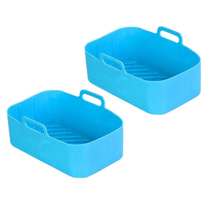 Air Fryer Silicone Basket Tray for Ninja Dz201 Air Fryer Blue