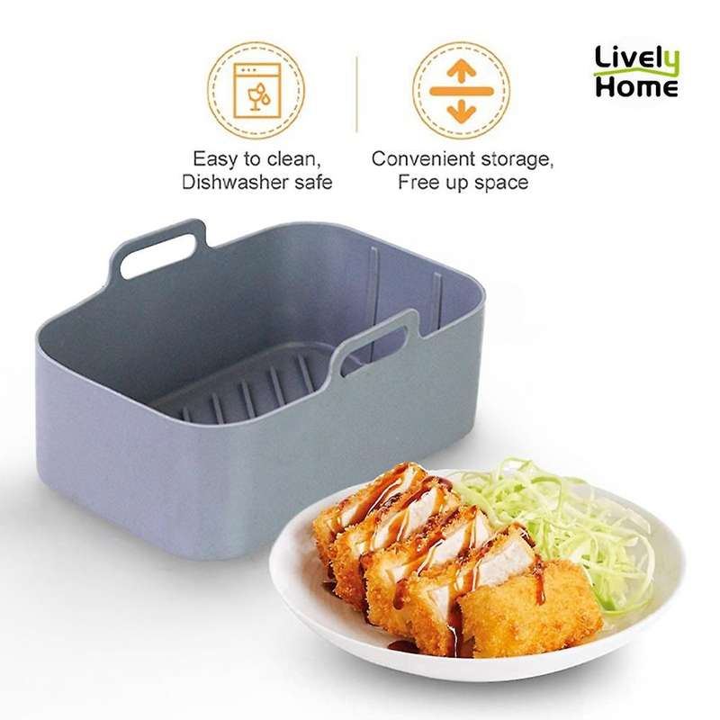 Air Fryer Silicone Basket Tray for Ninja Dz201 Air Fryer Blue