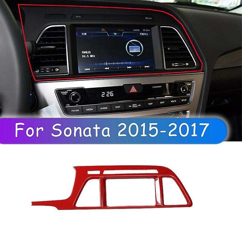 For Hyundai Sonata 2015-2017 Red Carbon Fiber Dvd Gps Navigation