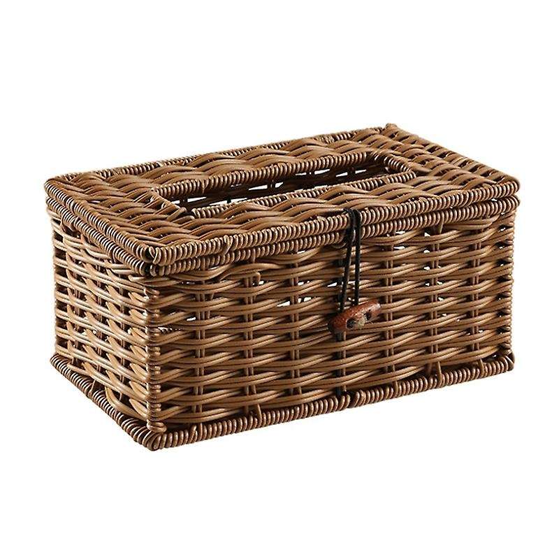 Imitated Rattan Draw Box Tissue Box Elegant Home Decoration 21x12x9cm