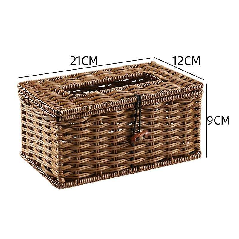 Imitated Rattan Draw Box Tissue Box Elegant Home Decoration 21x12x9cm