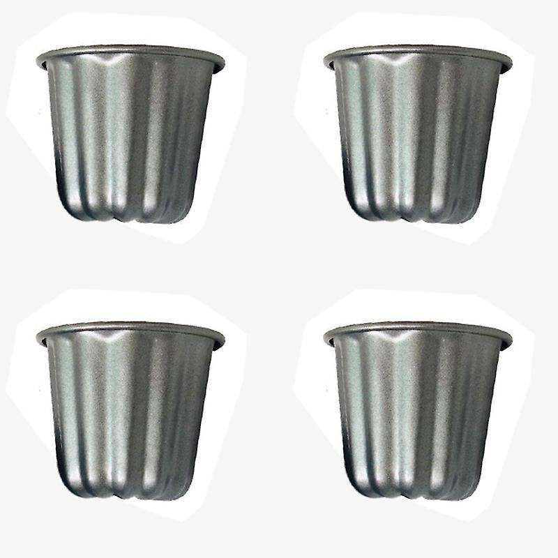 Canele Mold, Muffin Cup, 4pcs Non-stick Cannele Mould Gray-black