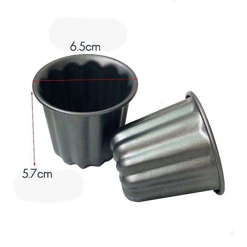 Canele Mold, Muffin Cup, 4pcs Non-stick Cannele Mould Gray-black