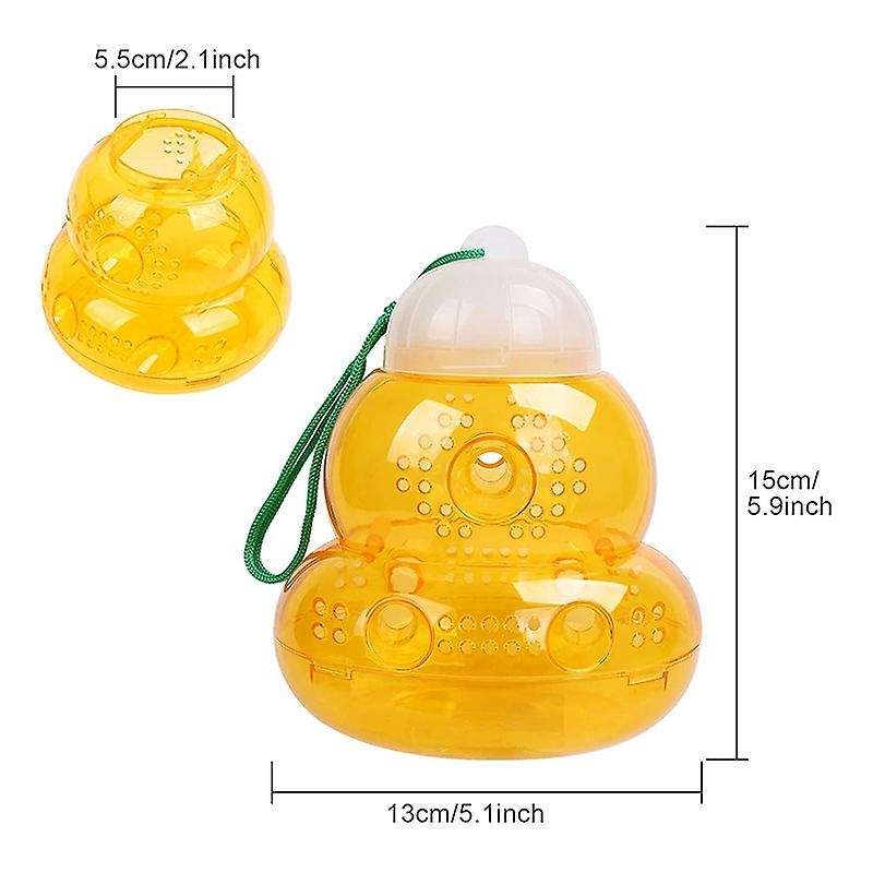 2 Pack Wasp Hornet Trap Yellow Reusable Hanging Or Tabletop Outdoor