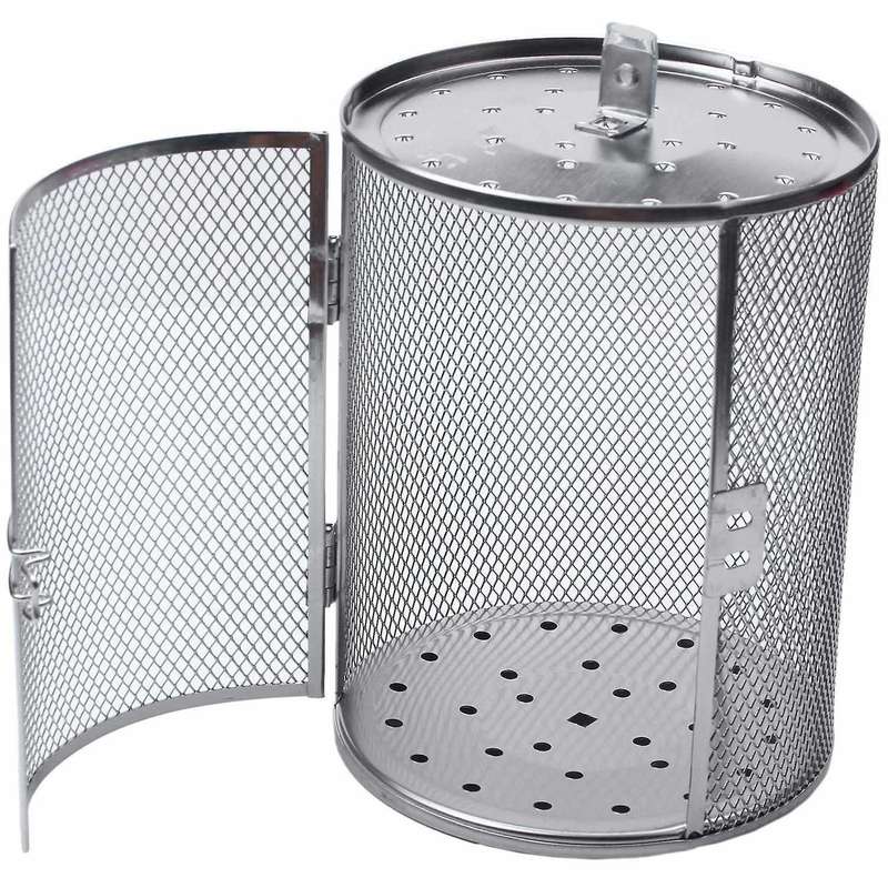 Storage Basket Stainless Steel Bbq Grill Rotisserie Drum 14x18cm