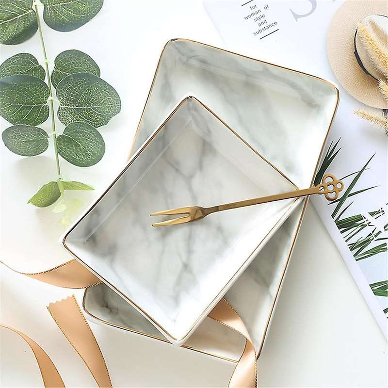 Marble Painting Phnom Penh Ceramic Jewelry Plate Fruit Storage Tray S