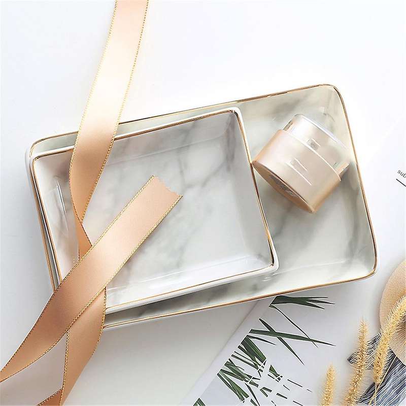 Marble Painting Phnom Penh Ceramic Jewelry Plate Fruit Storage Tray S