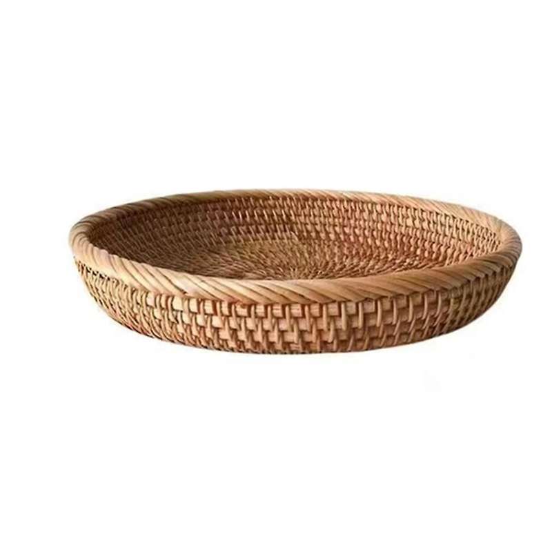 Rattan Handmade Real Rattan Fruit Basket Snack Bread Basket Tray M
