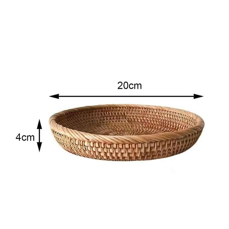 Rattan Handmade Real Rattan Fruit Basket Snack Bread Basket Tray M