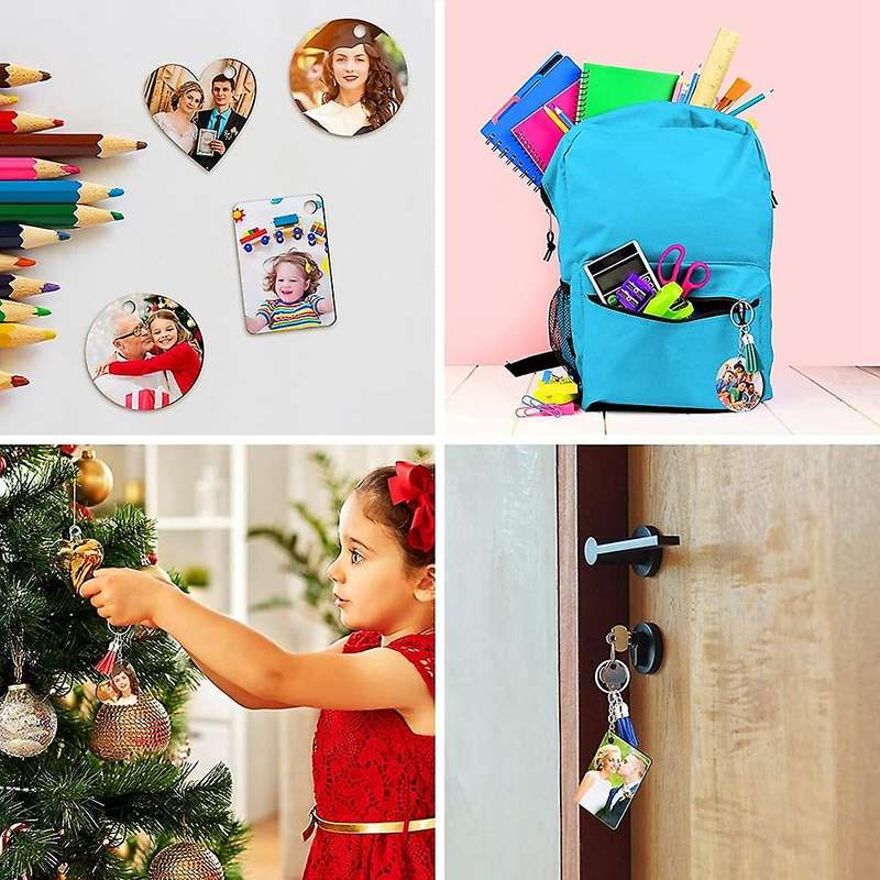 Blank Keychains Set Diy Keychain Blanks with Colorful Tassel Keychain