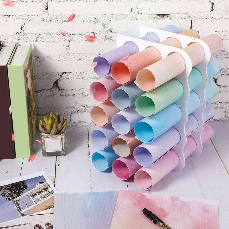 15hole Acrylic Storage Rack,for Vinyl Rolls,for Home and Office,white