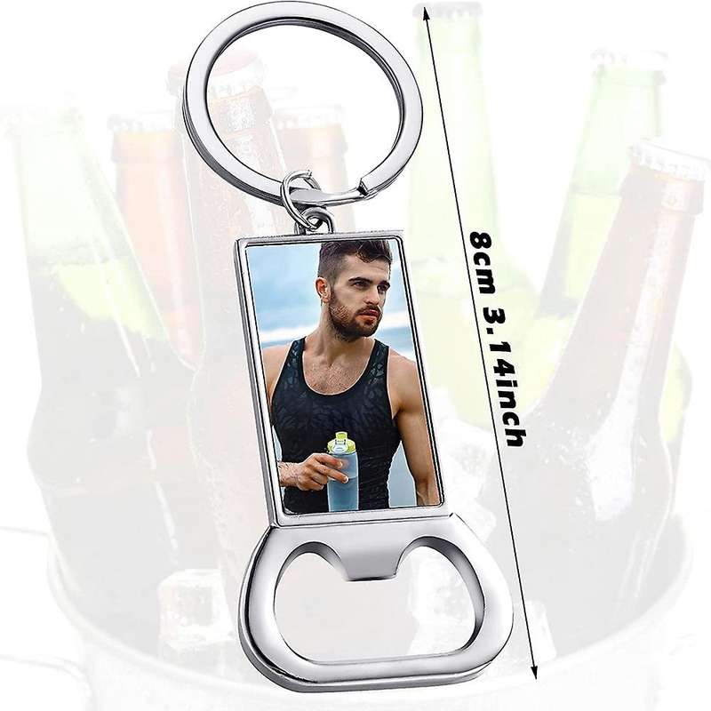 10pcs Sublimation Blanks Keychains Metal Bottle Opener Key Rings
