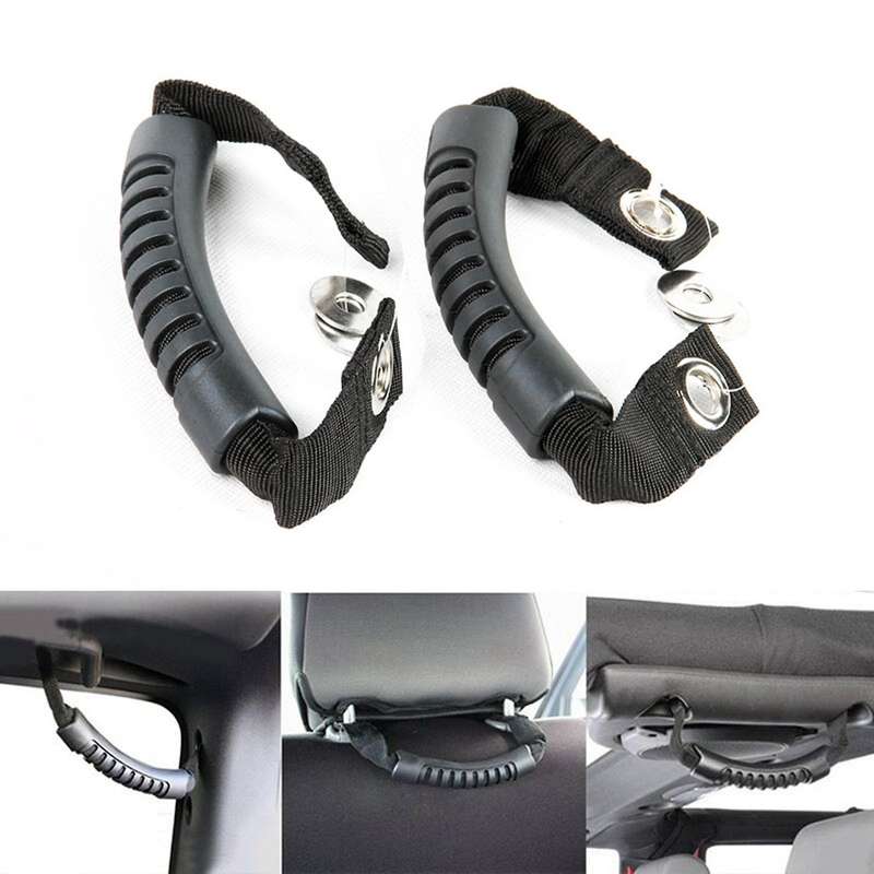 2pcs Grab Handles Black Rear Seat Grab Padded Roll Bars for Jeep