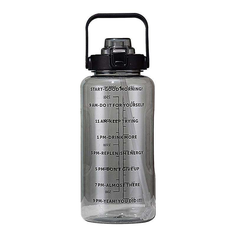 2l Large Capacity Transparent Water Bottle with Bounce Cover Time B