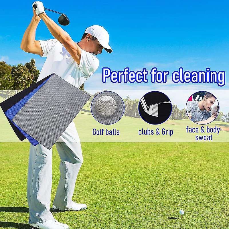 3 Pcs Tri-fold Golf Towel with Loop Clip for Hanging On Golf Club