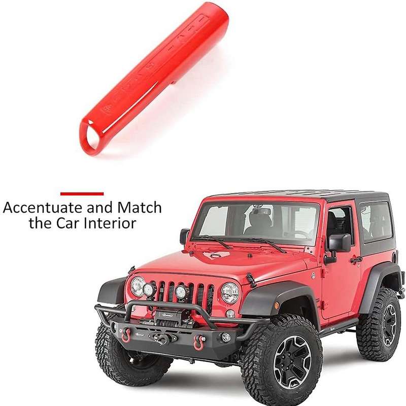 Car Handbrake Handle Decoration Cover Trim Stickers, Abs Red