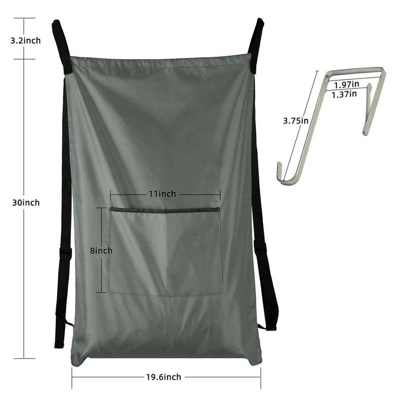 Large Laundry Hanging Bag with Strap, with Hooks, with Bottom Zipper