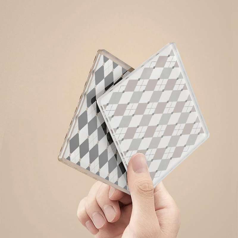 4 Pcs Coffee Shop Chessboard Lattice Acrylic Coaster Decoration(a)