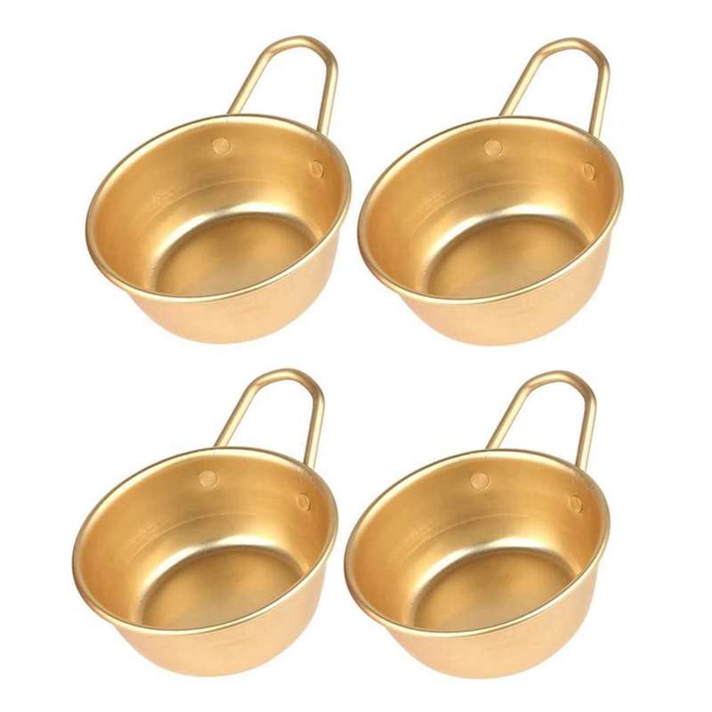 4pcs Makgeolli Bowls Aluminum Korean Bowls for Korean Raw Rice Wine