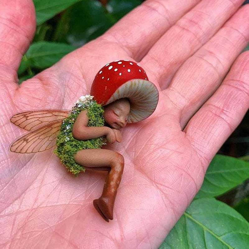 Sleeping Fairy Resin Handicrafts Forest Mushroom Elf Ornaments Garden