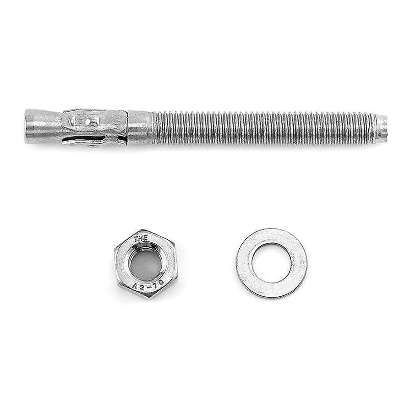 Wedge Anchor, Stainless Steel, 3/8 Inch X 3-3/4 Inch, 5 Pcs