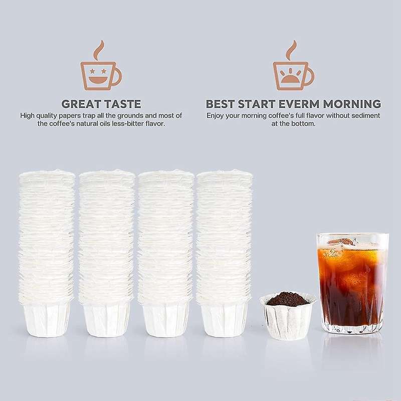 200pcs Coffee Paper Filters, Fits Most Single Serve Reusable K/cups