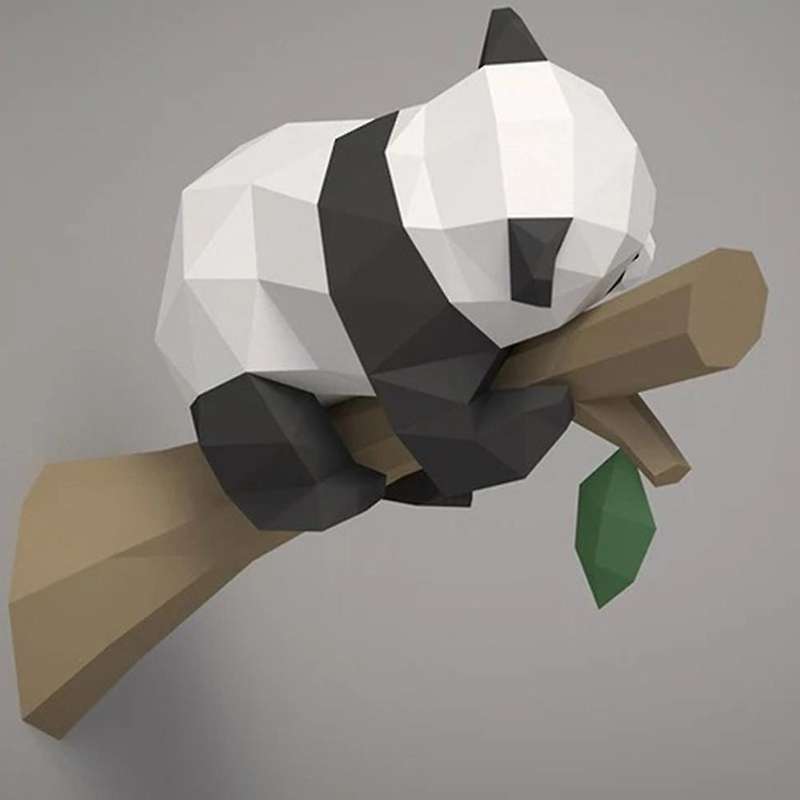 3d Animal Paper Model,panda On The Tree for Home Decor,kids Toys,b