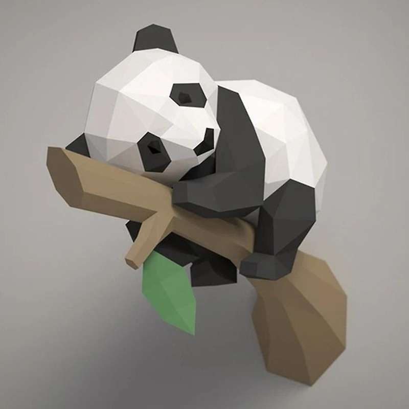 3d Animal Paper Model,panda On The Tree for Home Decor,kids Toys,b