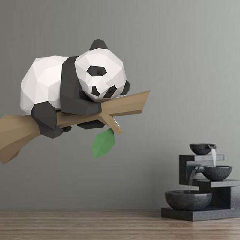 3d Animal Paper Model,panda On The Tree for Home Decor,kids Toys,b