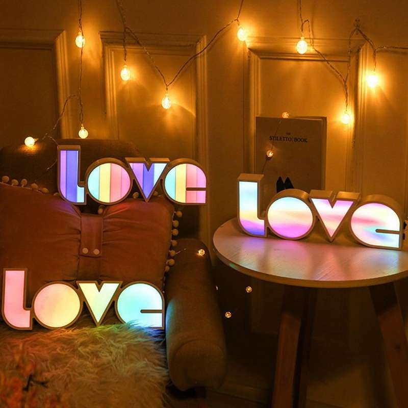 Valentine's Day Led Love Shape Light for Wedding Party Decoration A