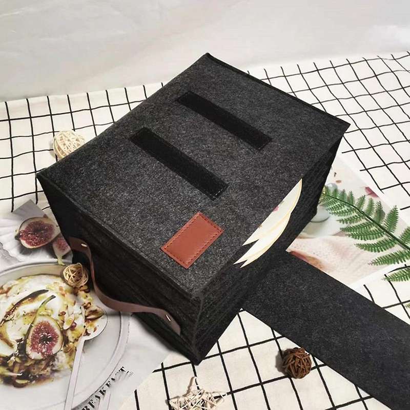 Foldable Plate and Bowl Holder Portable Felt Storage Bag for Home B