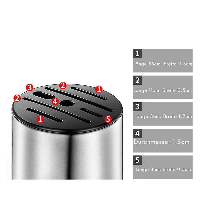 Universal Knife Block,stainless Steel Round Block Storage Holder