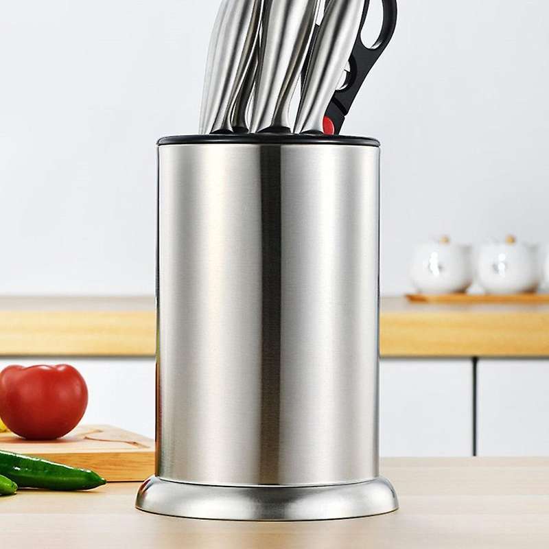 Universal Knife Block,stainless Steel Round Block Storage Holder