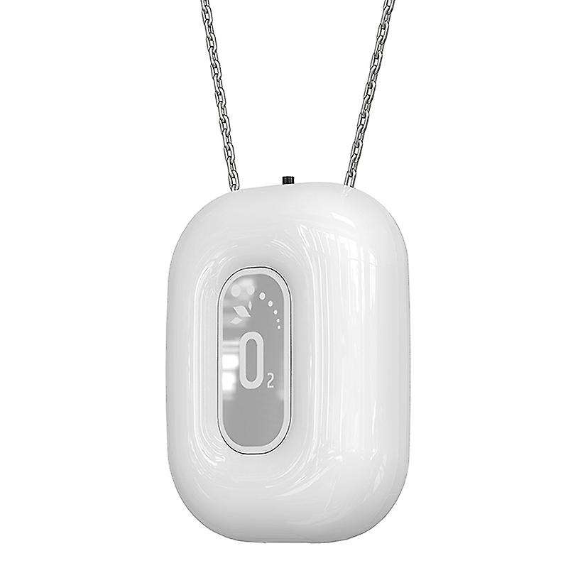 Fashionable Personal Wearable Mini Hanging Neck Air Purifier White