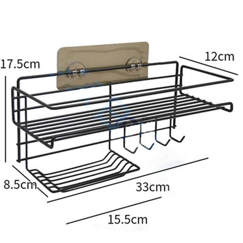 Home Kitchen Bathroom Wall Hanging Shelves Self-adhesive Storage