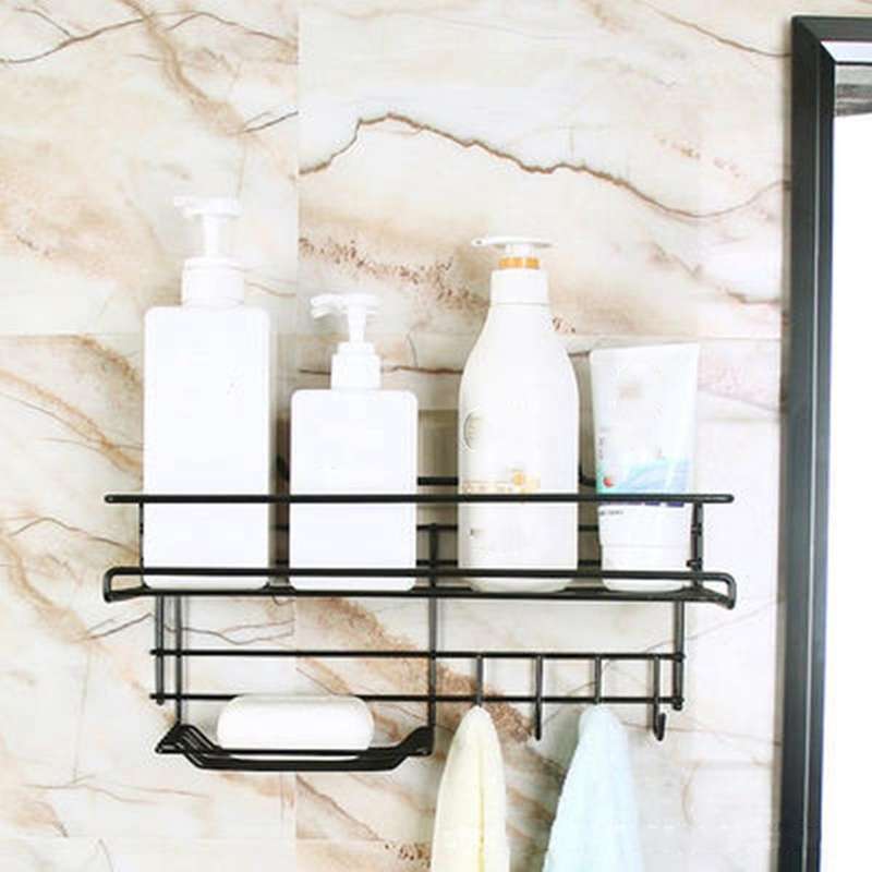 Home Kitchen Bathroom Wall Hanging Shelves Self-adhesive Storage