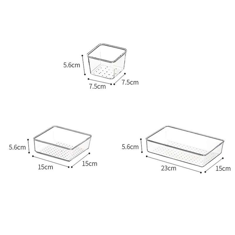 1 Set Drawer Organizer Storage Box for Utensil Cosmetic Groceries